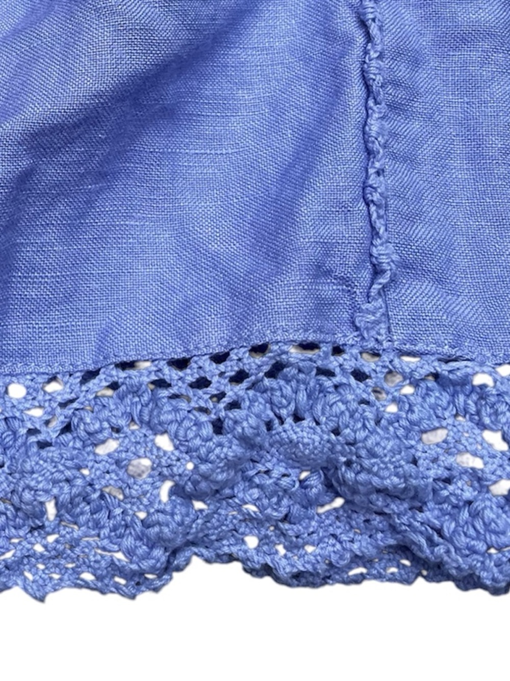 Vintage Handmade Women's Linen Lavender Midi Skirt with Lace Hem S/M - Picture 4 of 4